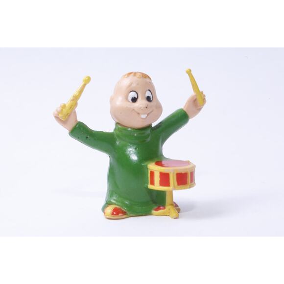 Alvin and the Chipmunks, Drummer, Toy, Little, PVC Figure, Green Outfit, Drums, - Picture 1 of 3